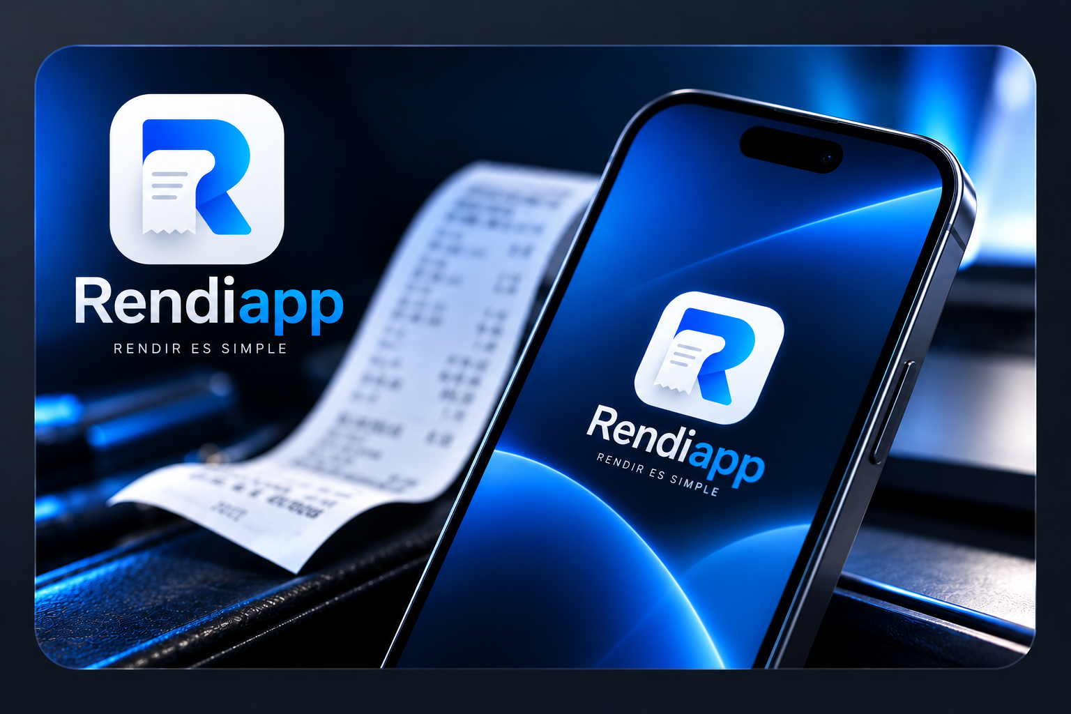 Rendiapp en un teléfono junto a una boleta